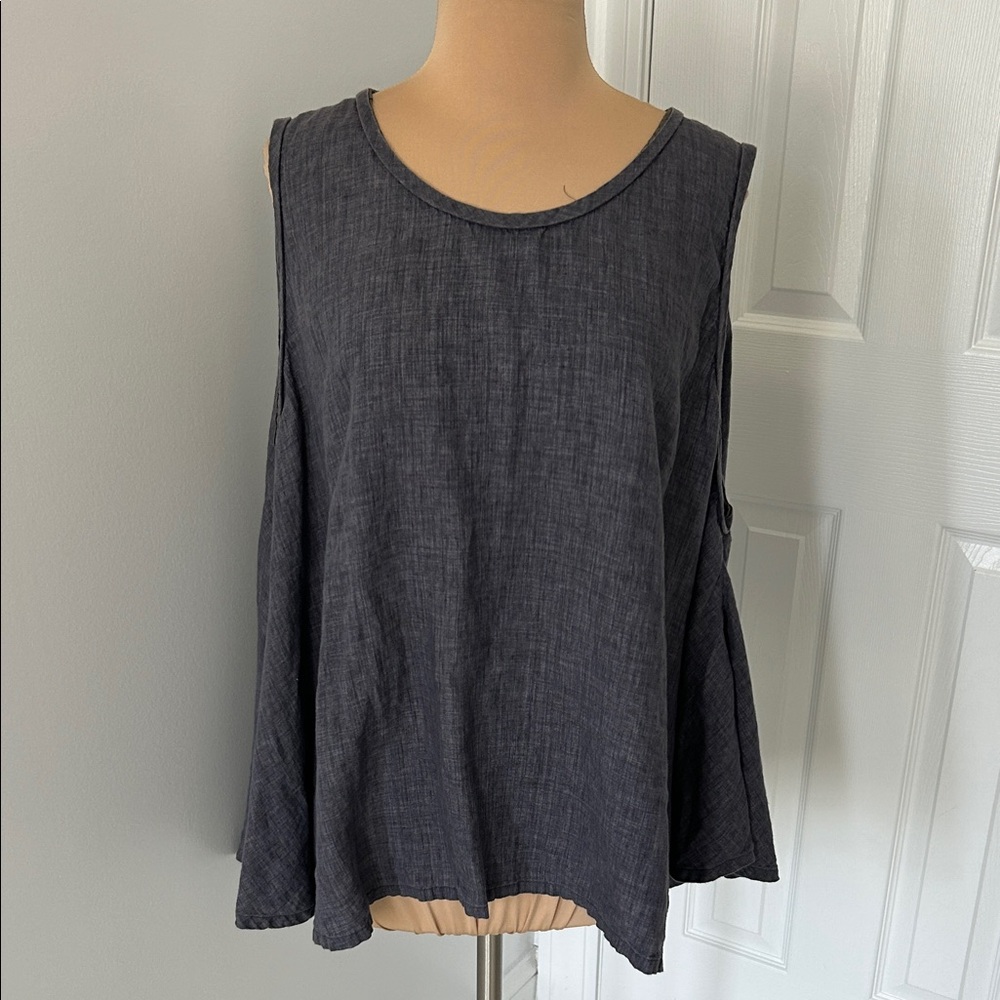 Vivid Gray Linen Trapeze Tank